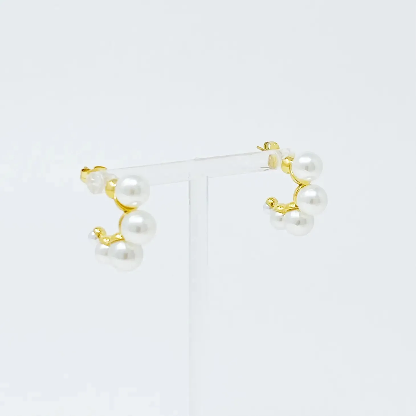 Andante Pearl Mini Hoop Earrings