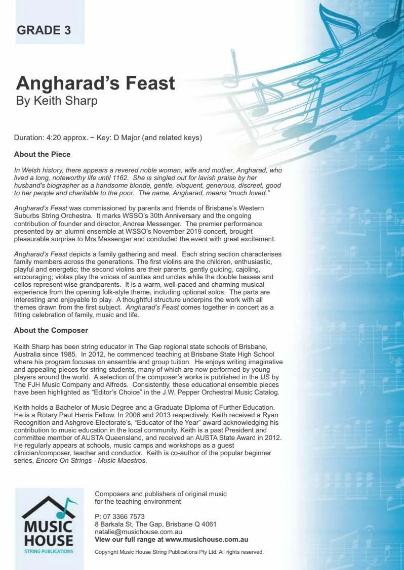 Angharad's Feast (Keith Sharp) for String Orchestra