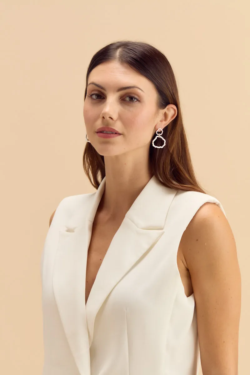Ansonborough Rhodium Plated Drop Earring