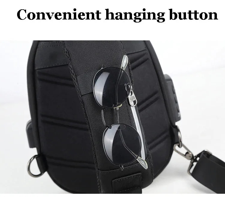 Anti-theft lock Chest-Bag - Side Bag - USB charging travel Shoulder Waterproof Crossbody Bag - KN Side Bag 02