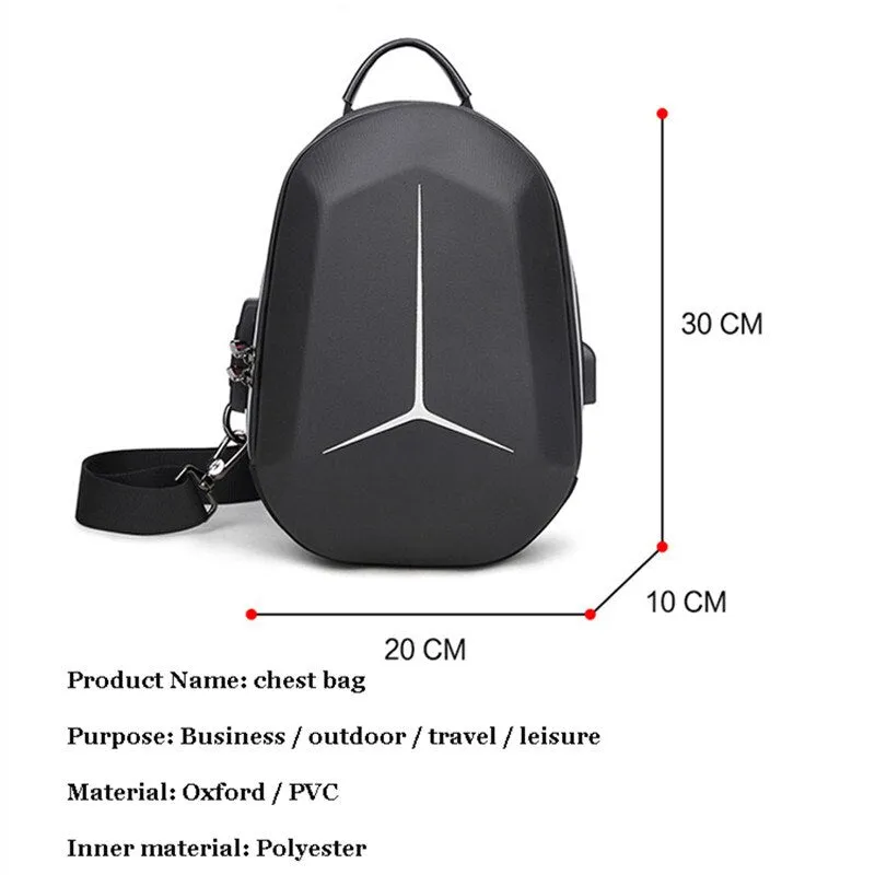 Anti-theft lock Chest-Bag - Side Bag - USB charging travel Shoulder Waterproof Crossbody Bag - KN Side Bag 02