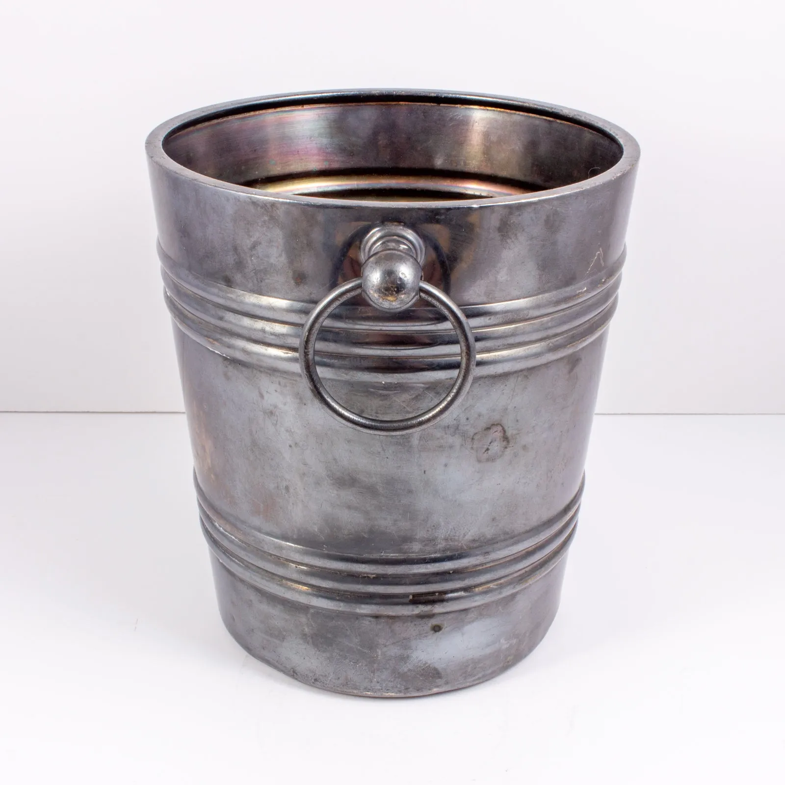 Antique Monogramed German Nickel-Silver Ice Bucket Marked WMF