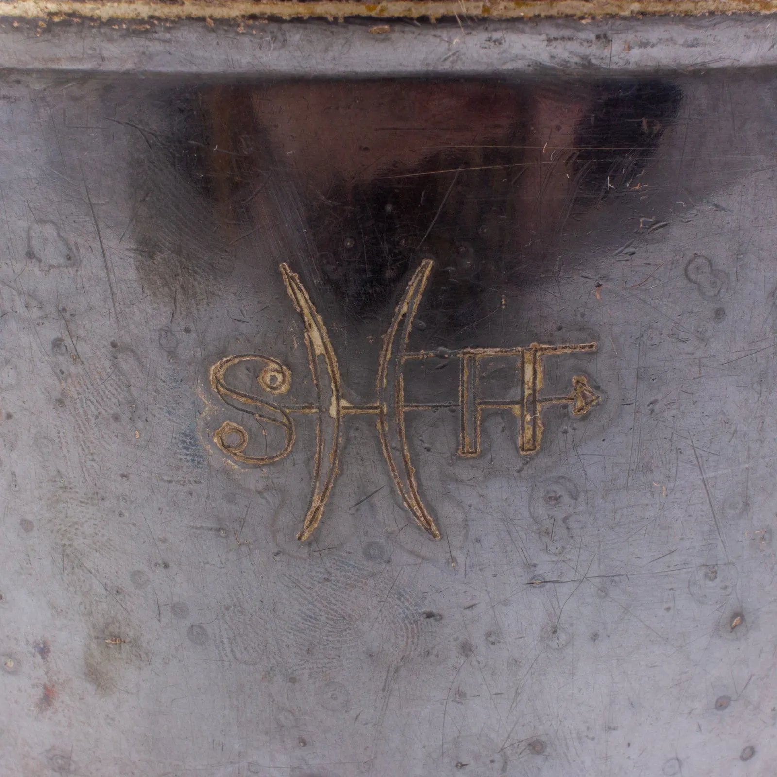 Antique Monogramed German Nickel-Silver Ice Bucket Marked WMF