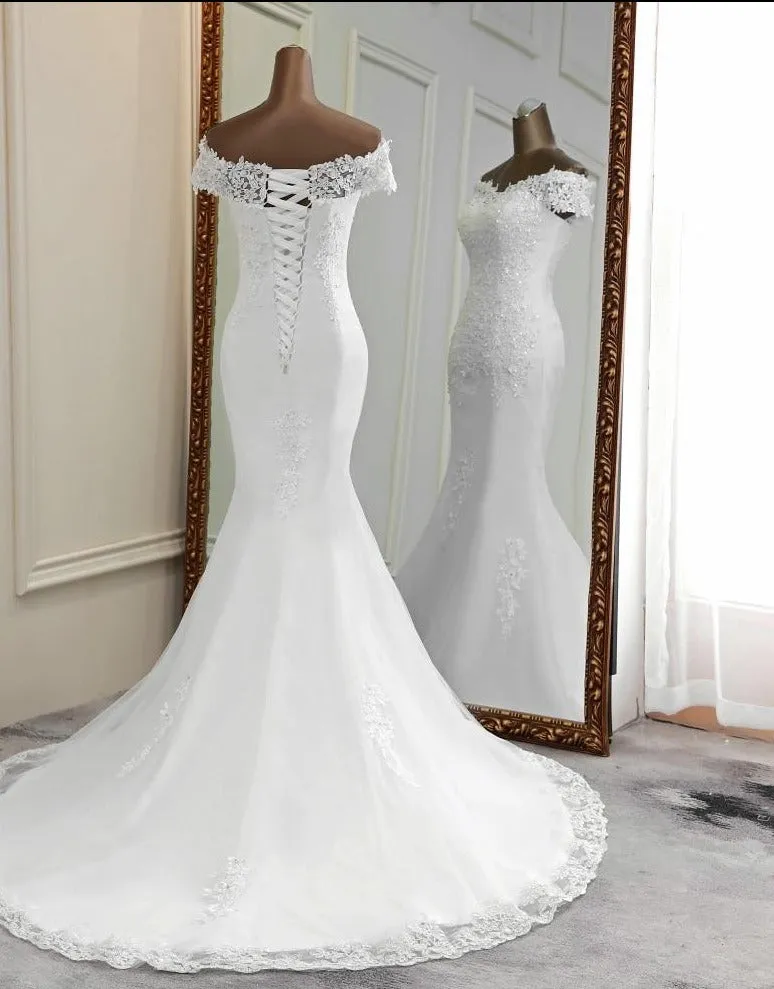 appliques flower robe de mariee elegant bride dress
