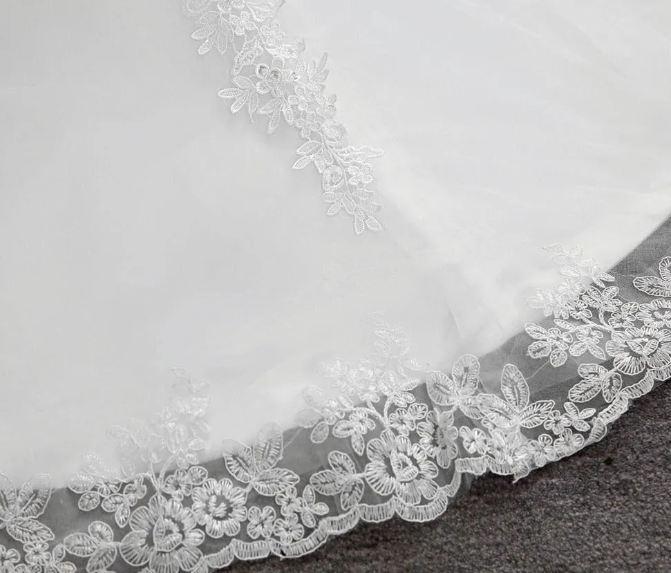 appliques flower robe de mariee elegant bride dress