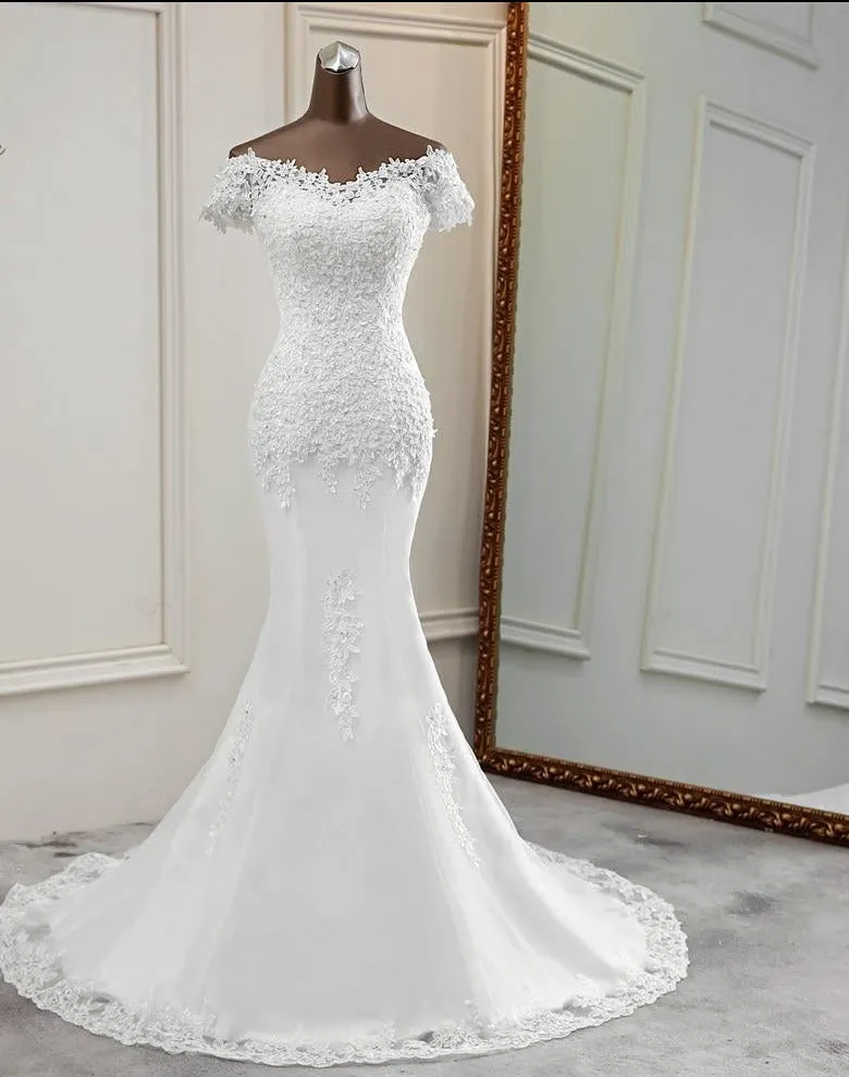 appliques flower robe de mariee elegant bride dress