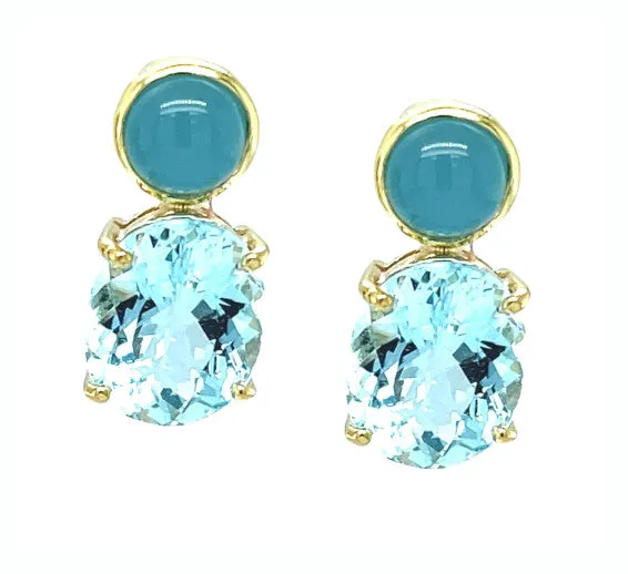 Aquamarine Drop Earrings in 18k Yellow Gold