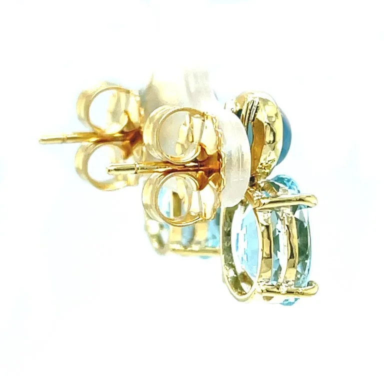 Aquamarine Drop Earrings in 18k Yellow Gold