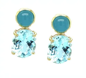 Aquamarine Drop Earrings in 18k Yellow Gold
