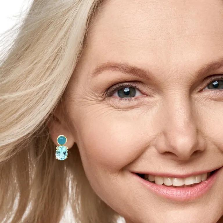 Aquamarine Drop Earrings in 18k Yellow Gold