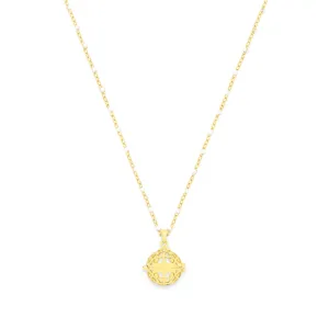 Aromatherapy Diffuser Locket, Ivory Enamel Beaded Chain, 18k Gold
