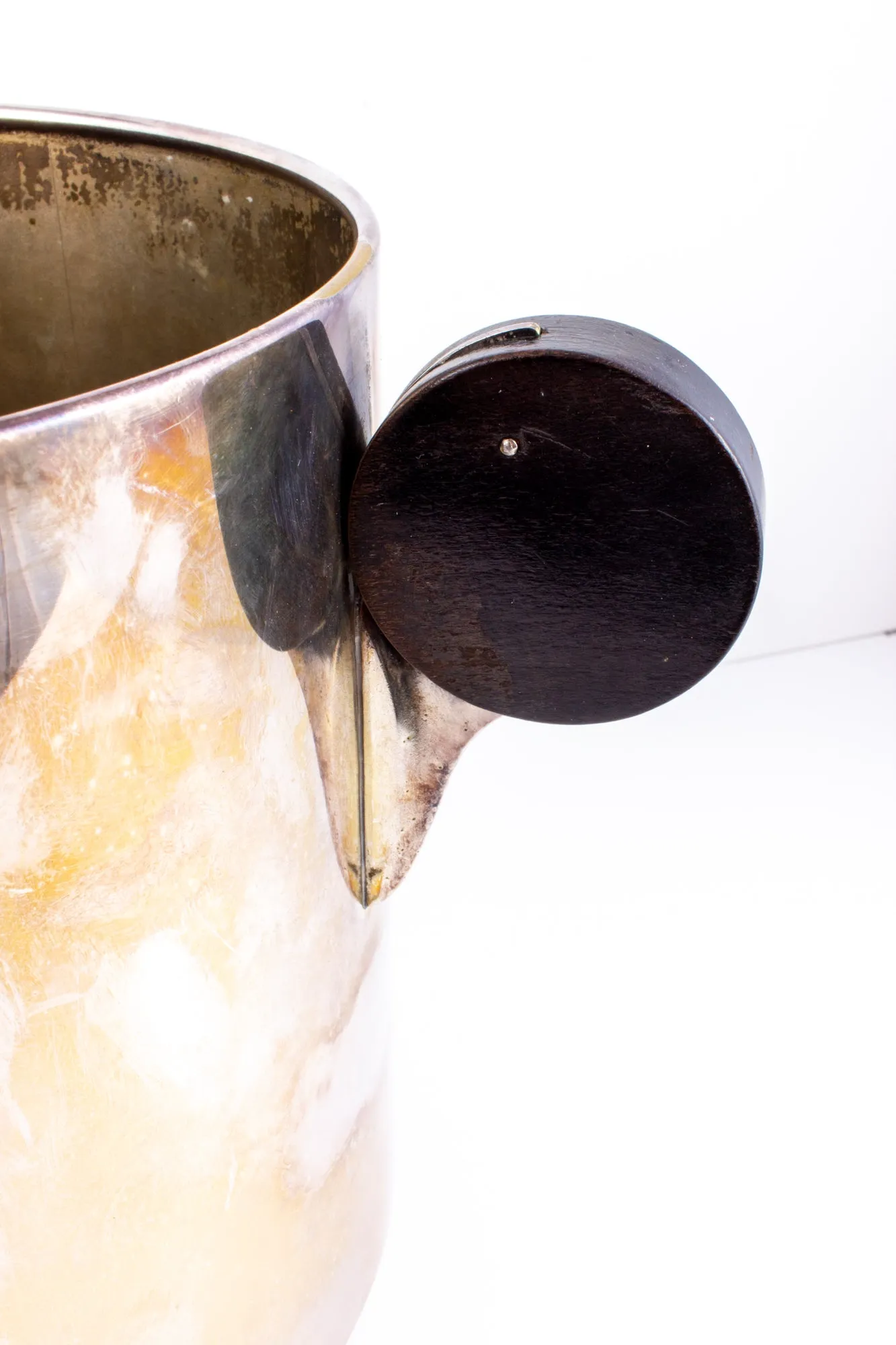 Art Deco Style Silver Plate & Wood Ice Bucket found in France