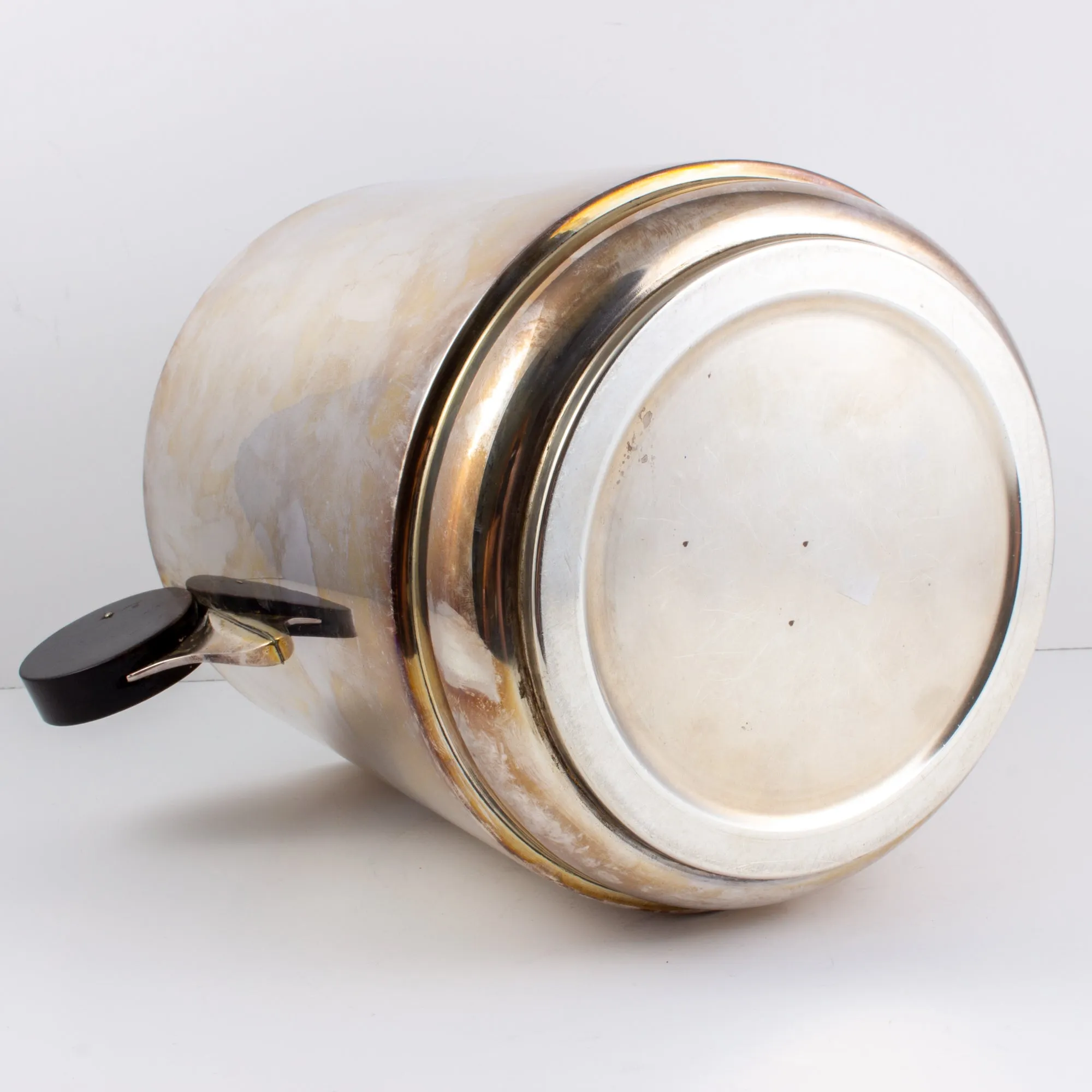 Art Deco Style Silver Plate & Wood Ice Bucket found in France