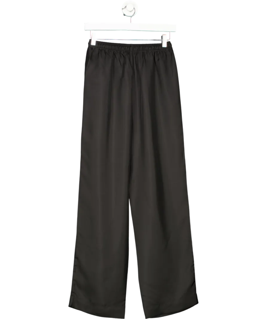Asceno Black Fleur Du Jour Silk Trousers UK S