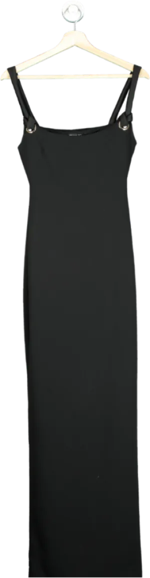 ASOS Black Maxi Dress with Hardware Detail UK 6