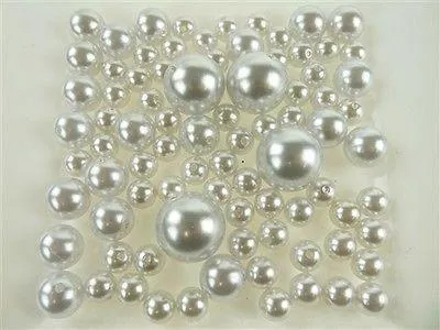 Assorted Plastic Pearl Beads, 14mm, 20mm, 30mm, 84-Piece