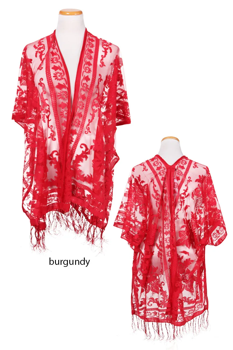 ATO4050 - Burnout Jersey tassel shawl 39x62