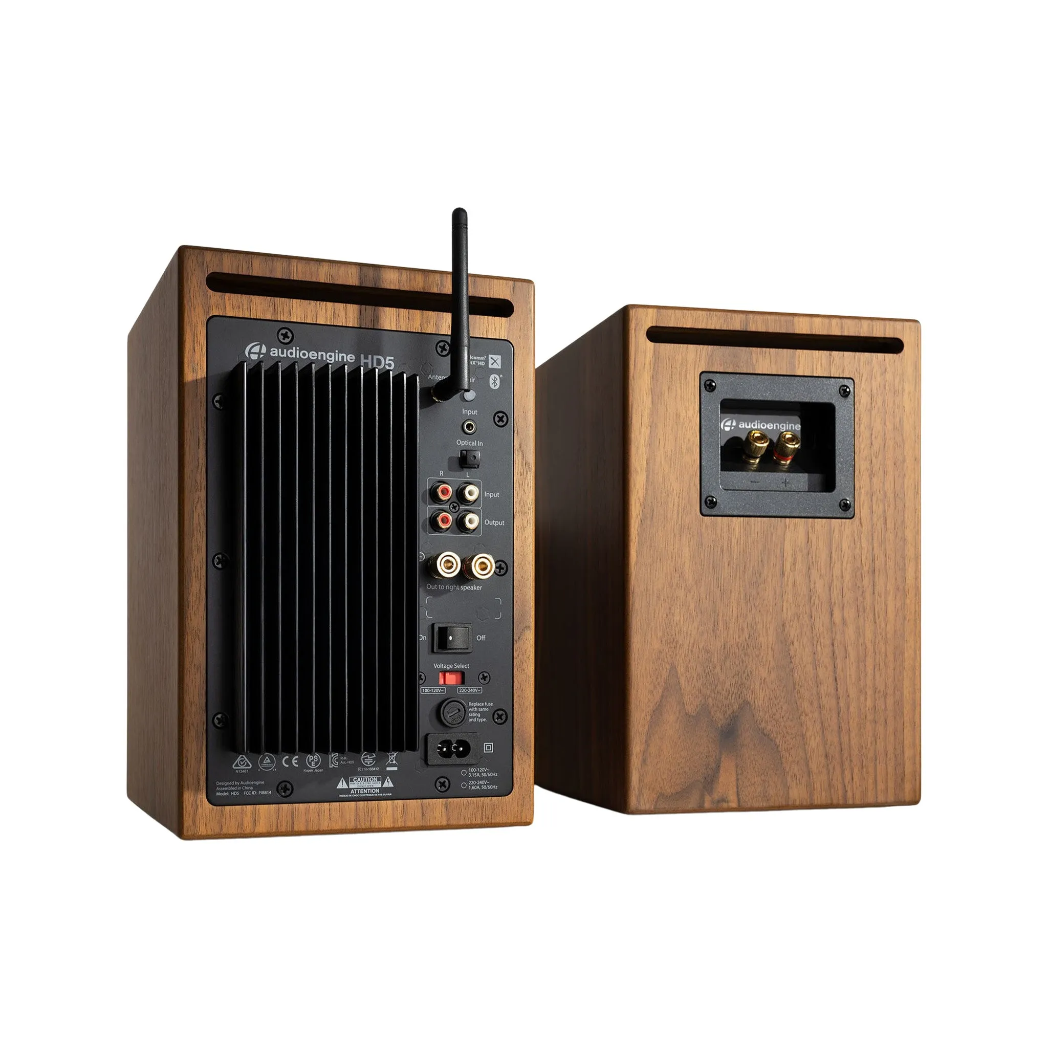 Audioengine HD5 Wireless Bluetooth Desktop Bookshel Speakers, Walnut (Pair)