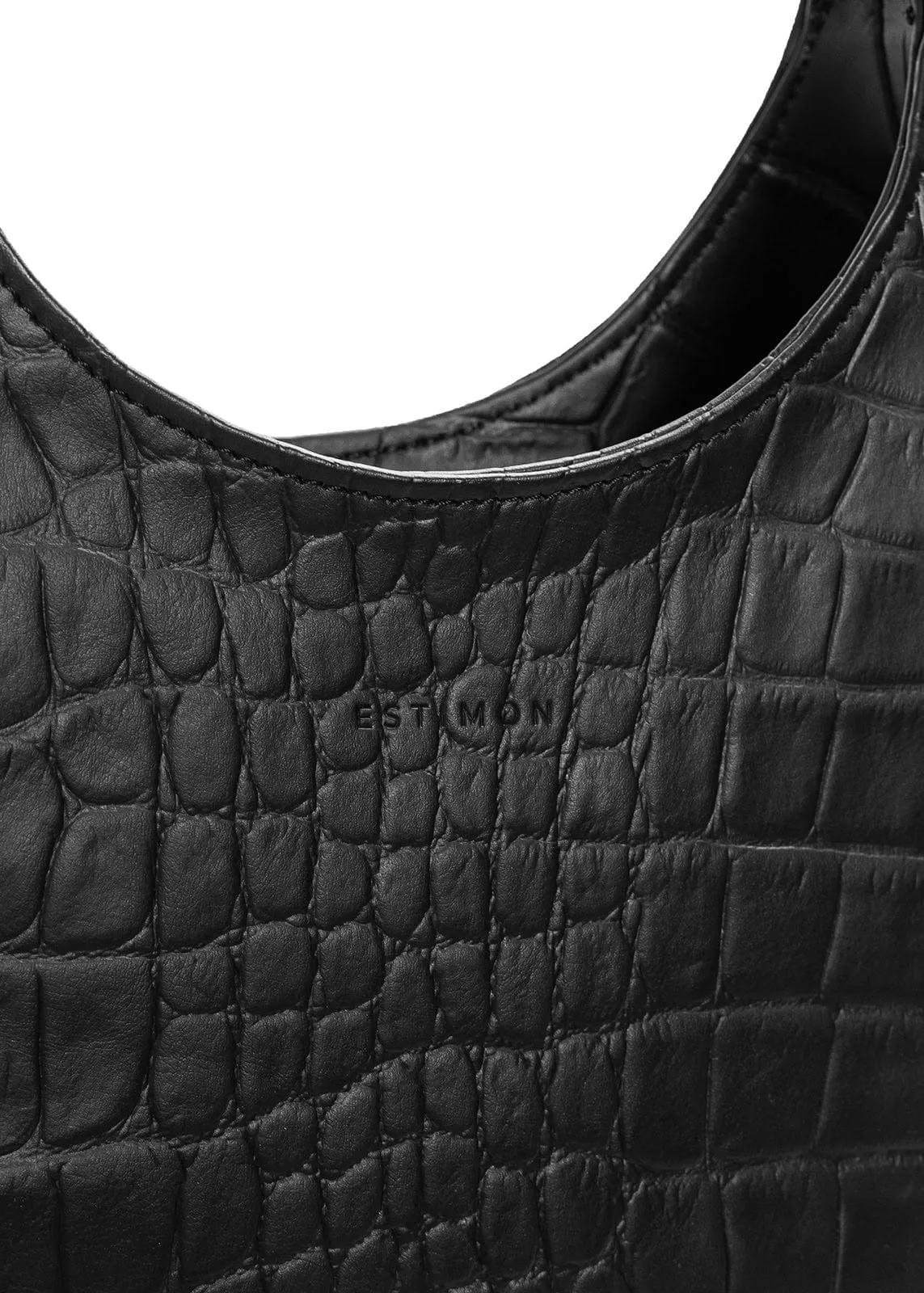 Audrey Vegan Corn Leather Shoulder Bag | Black Croco