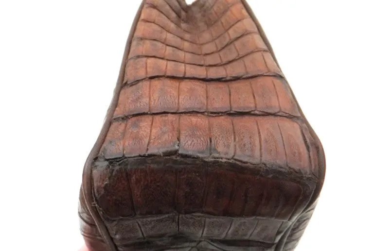 Authentic Chanel Vintage Whiskey Brown Alligator Tote