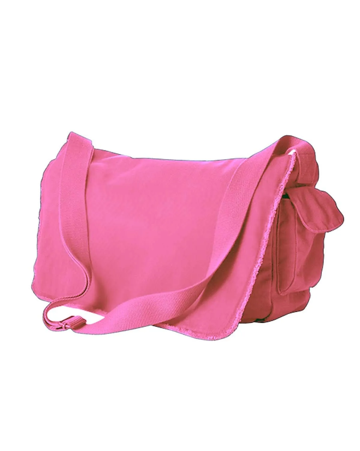 Authentic Pigment Raw-Edge Messenger Bag | Flamingo