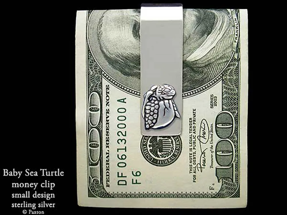 Baby Sea Turtle Money Clip Sterling Silver