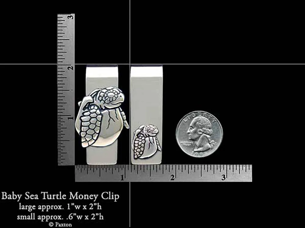 Baby Sea Turtle Money Clip Sterling Silver