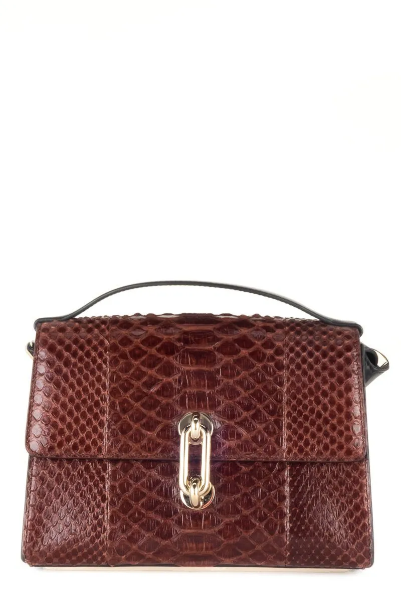 Balenciaga Burgundy Python Shoulder Bag