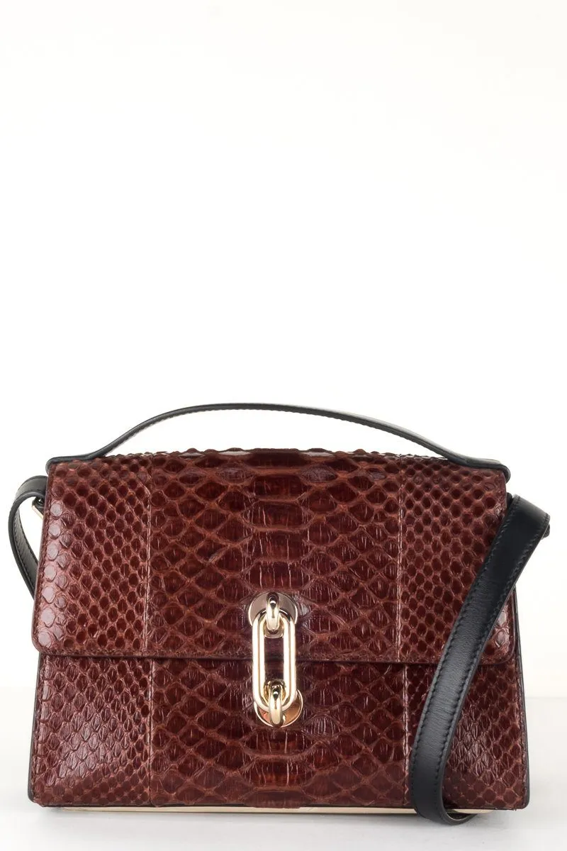 Balenciaga Burgundy Python Shoulder Bag