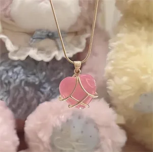 Barbie Murano Crystal Heart Pendant Necklace