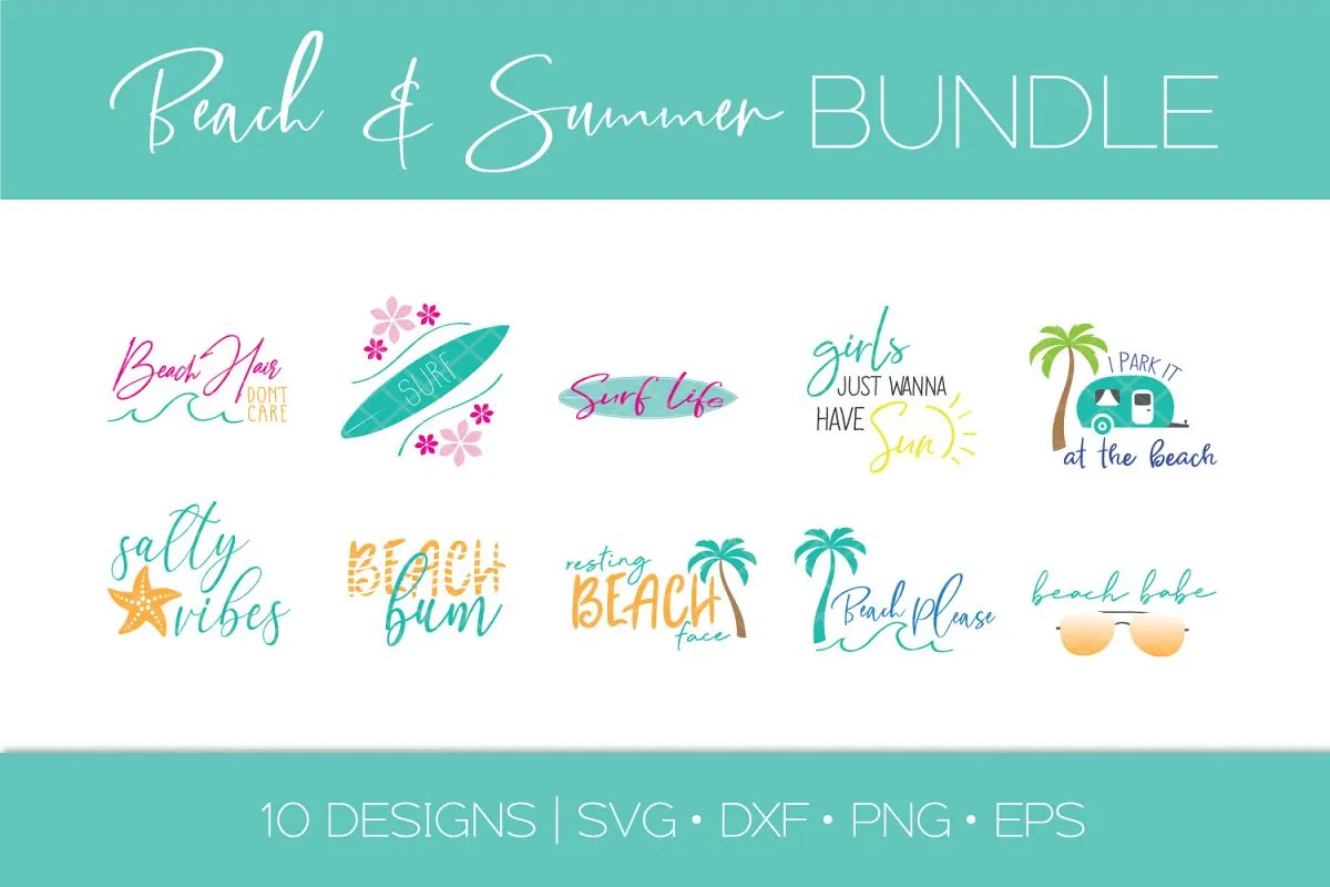 Beach and Summer Bundle SVG Cut File