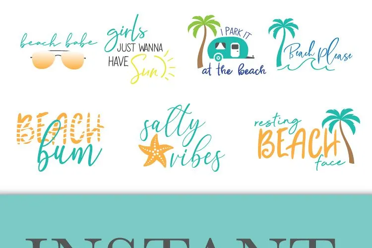 Beach and Summer Bundle SVG Cut File