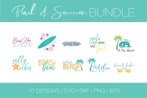 Beach and Summer Bundle SVG Cut File