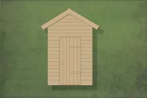 Beach hut etched - wooden craft cut-out - 3mm MDF