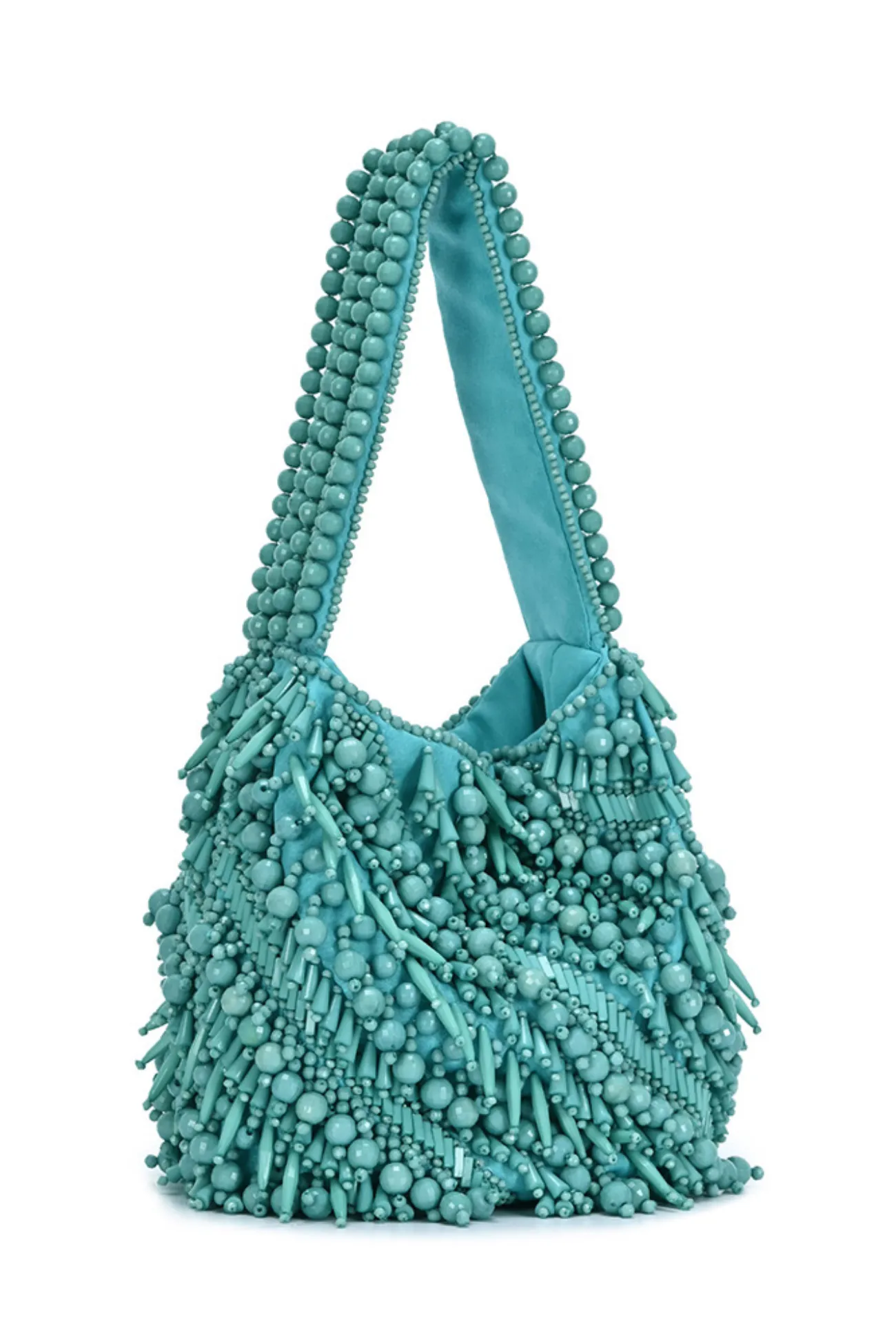 Beads Embellished Mini Bucket Bag