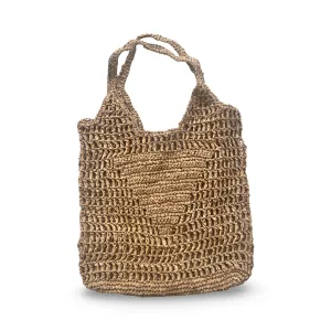 Beige Rafiya Shoulder Bag