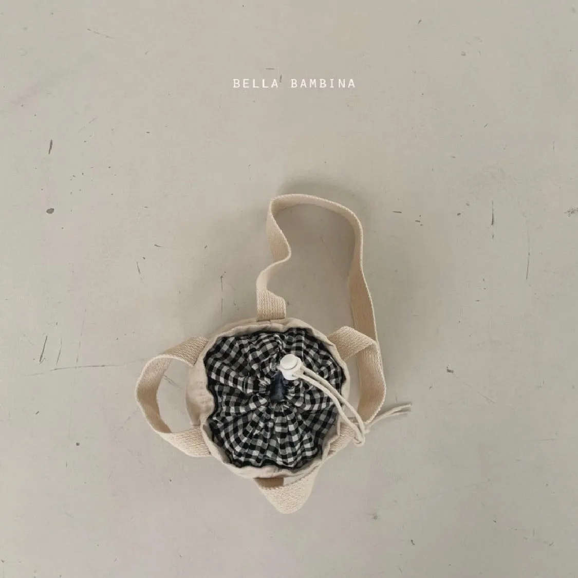 BELLABAMBINA BUCKET BAG GINGHAM/CREAM