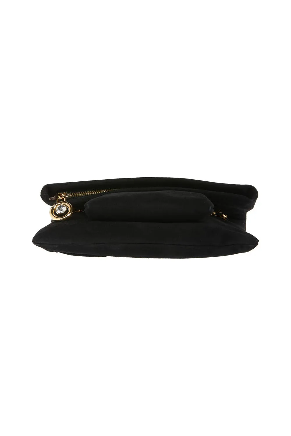 BIENEN DAVIS x AURETA Aperitivo Clutch in Black Suede with Rainbow Swarovski Crystal Detail