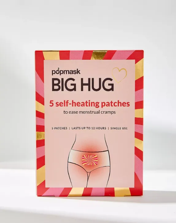 Big Hug PMS Relief Self-Heating Patches – 5 Pack - 12-Hour Menstrual Cramp – Natural Heat Therapy for Period Pain