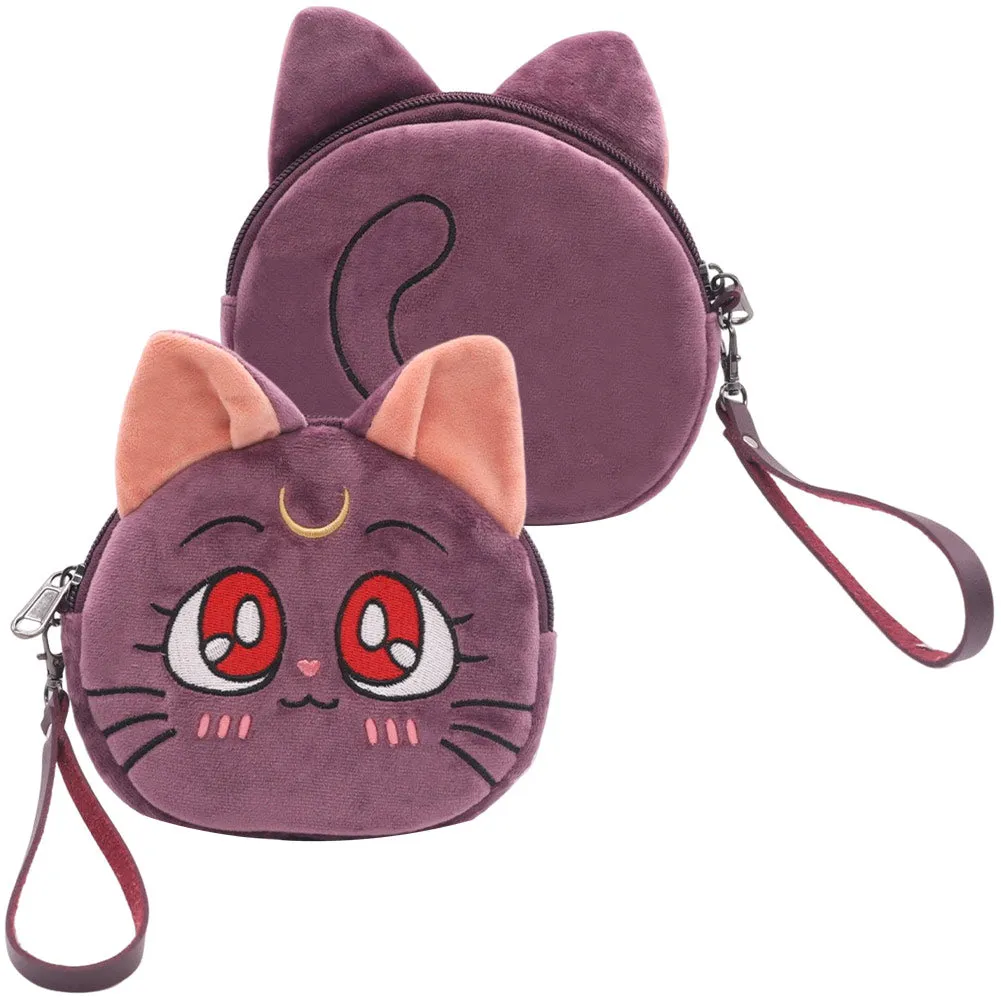 Bishoujo Senshi Sailor Moon Original Cat Luna Printed Cute Plush Coin Purse Bag