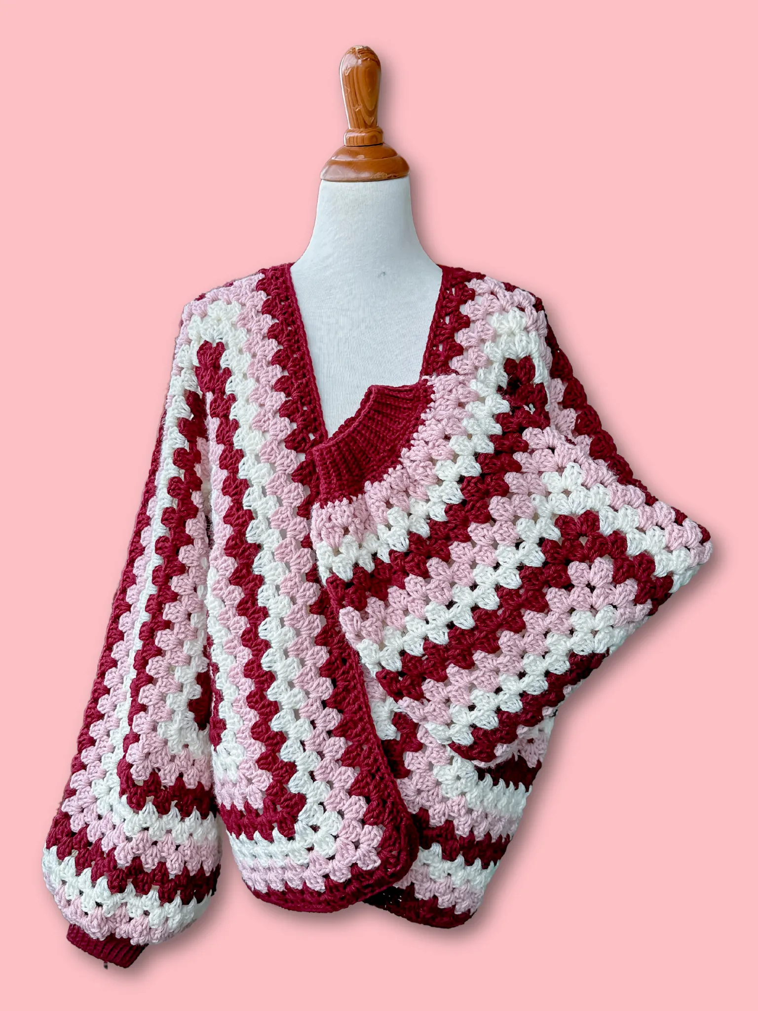 Black Cherry Hexagon Cardigan