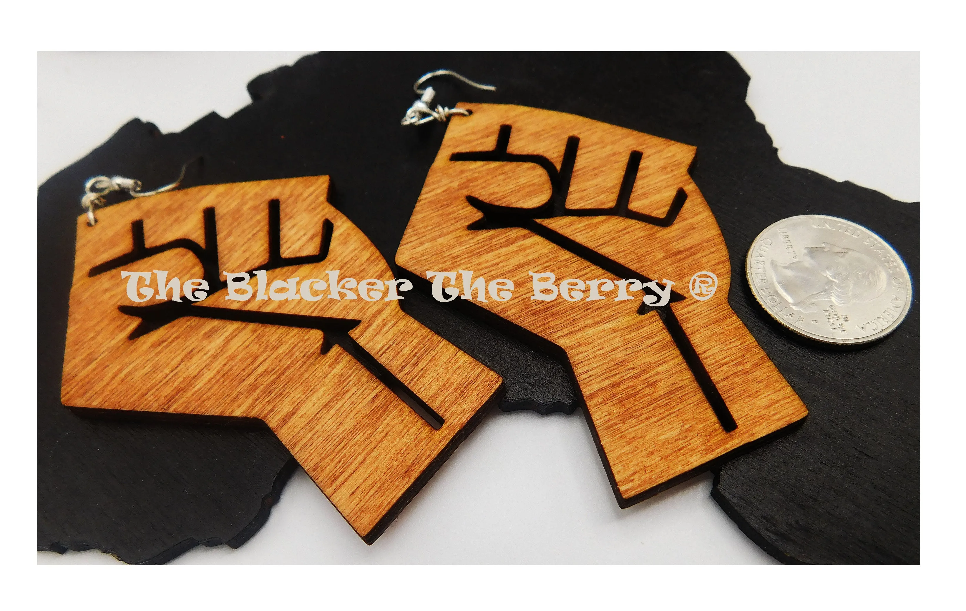 Black Power Fist BLM Jewelry Handmade Black Owned Business 3 Inches