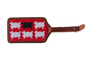 Black Sheep White Sheep Needlepoint Luggage Tag