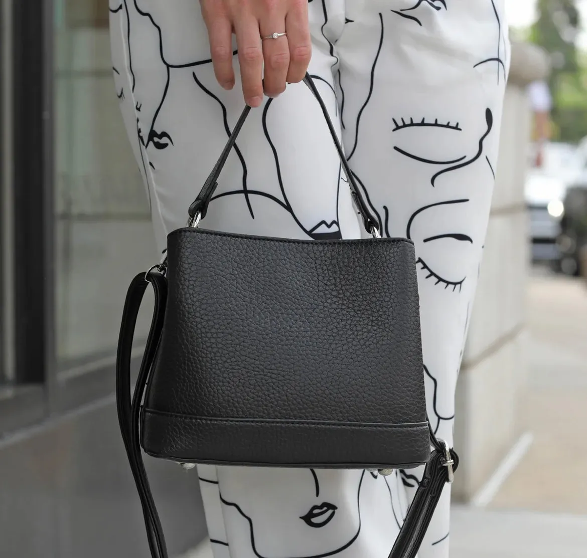 Black Small Bucket Bag