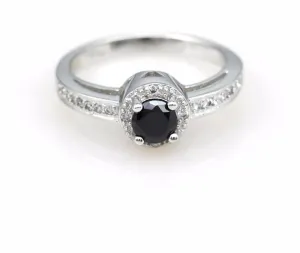 Black Stone SPurple Crystal Ring
