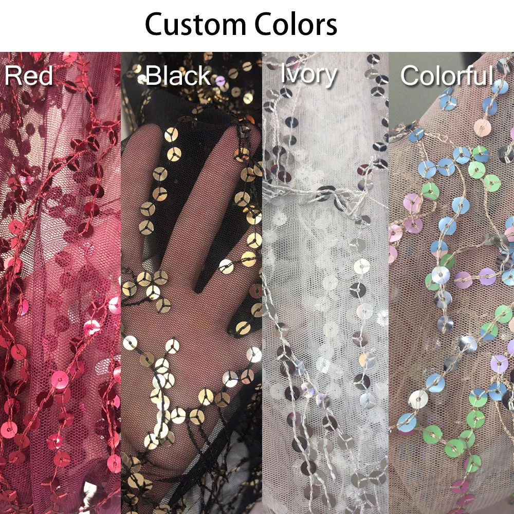 Black V Neck Sequins Elegant Long Sleeve Evening Dress Formal Party Gowns