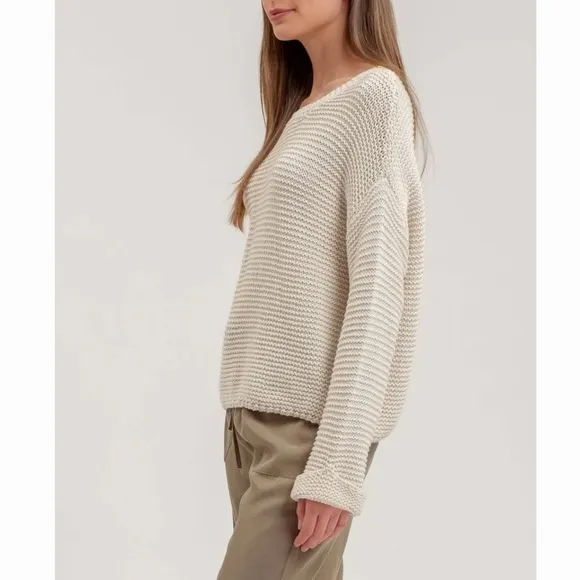 Blu Pepper Sweater CHUNKY KNIT LONG CUFF SLEEVE PULLOVER SWEATER size large