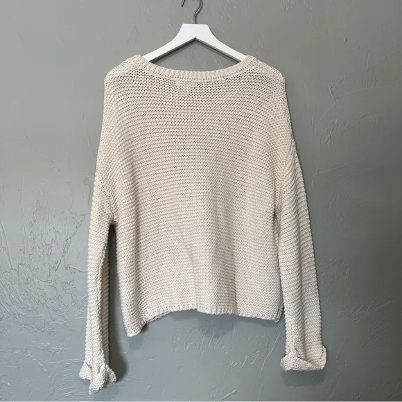 Blu Pepper Sweater CHUNKY KNIT LONG CUFF SLEEVE PULLOVER SWEATER size large