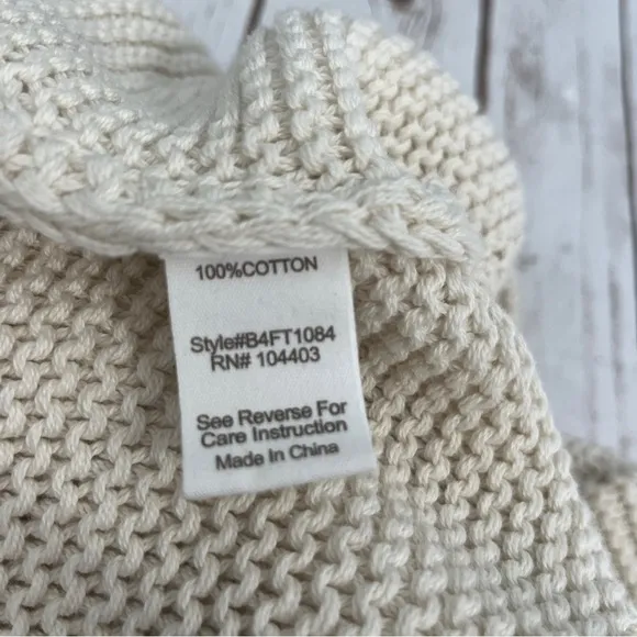 Blu Pepper Sweater CHUNKY KNIT LONG CUFF SLEEVE PULLOVER SWEATER size large