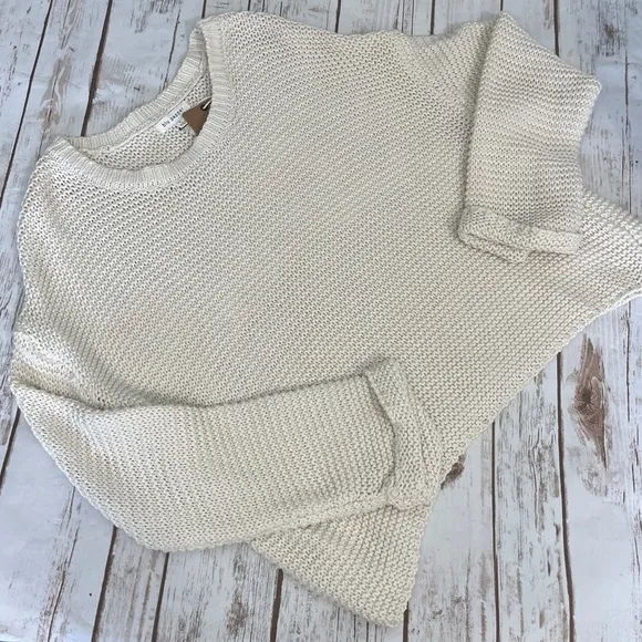Blu Pepper Sweater CHUNKY KNIT LONG CUFF SLEEVE PULLOVER SWEATER size large